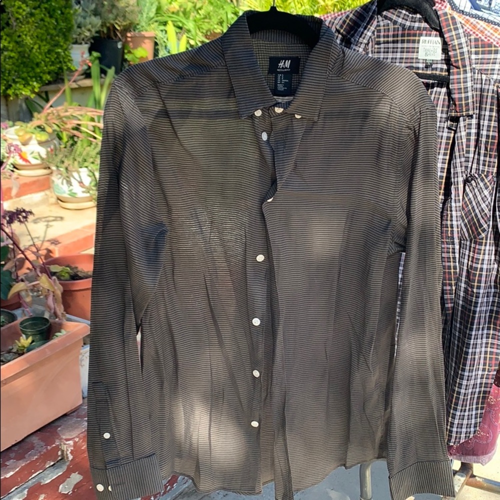 Men’s S Gray semi-see through Long Sleeve